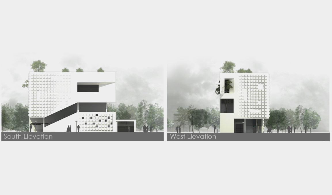 Elevations as Architectural Document of office Building of Engineering Organization Qazvin, Iran